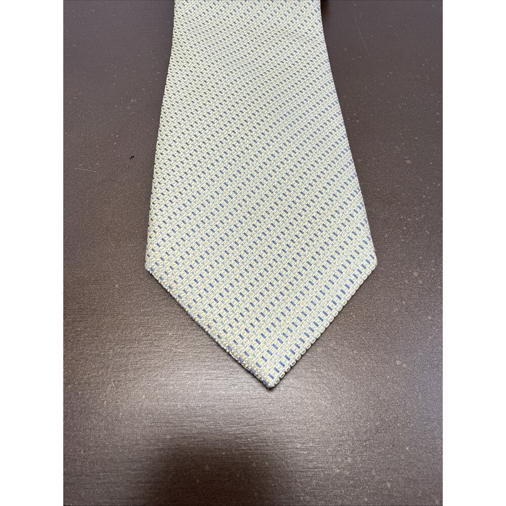Joseph Abboud Men's 100% Silk Tie ITALY Champagne Geometric Basket weave Woven